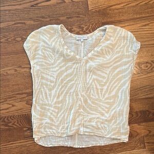 Michael Stars Women's Tan Zebra Top